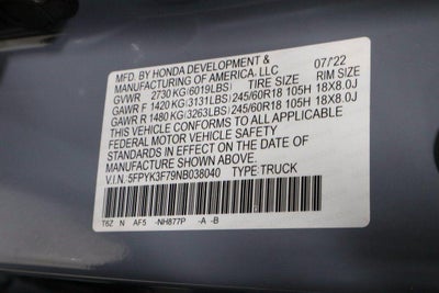 2022 Honda Ridgeline RTL-E