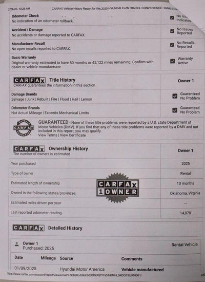 2025 Hyundai ELANTRA SEL Convenience